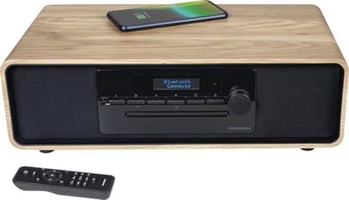 Micro-chaîne Bluetooth Hifi Systeem - Radio FM/DAB+ - CD/MP3/USB - Inductie Oplader en Telecommande