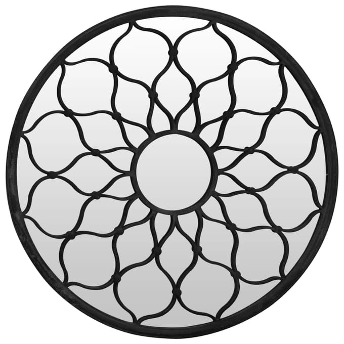 vidaXL - Spiegel - rond - 60x3 - cm - ijzer - zwart