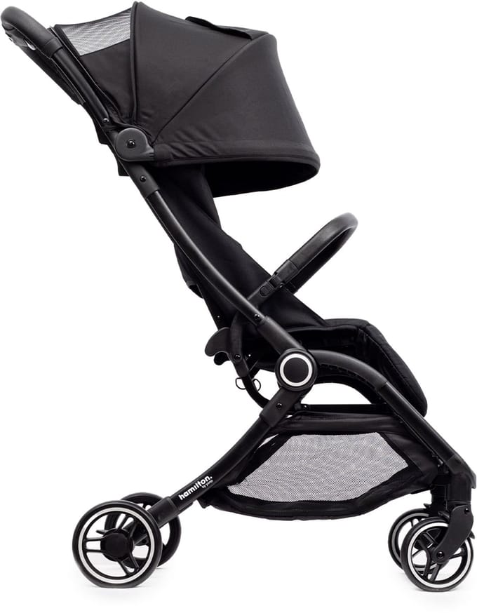 Hamilton by Yoop S2 Lichtgewicht Buggy - MagicFold - Tot 22 kg - Compacte Reisbuggy - Bekerhouder en Reisband - Zwart