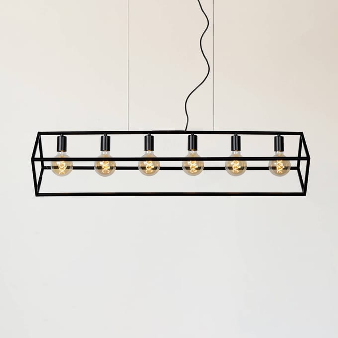 Lucide Hanglamp Fabian met metalen kap 6-lamps