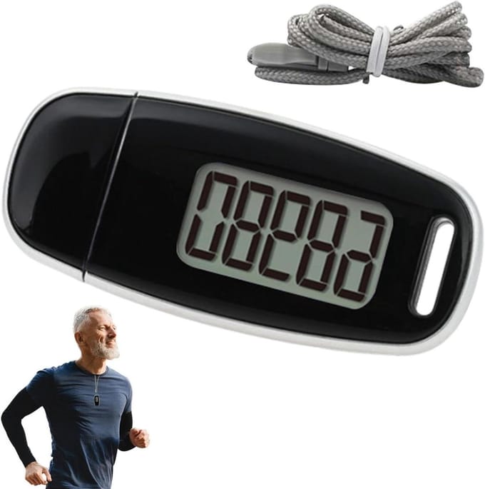 Stappenteller - Looptracker - Activiteit Bijhouden - 3D Triaxiale Sensor - 84 x 5 x 3 cm - Zwart