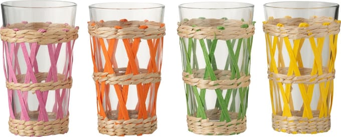 J-Line glas Geweven - glas - mix - large - 4 stuks