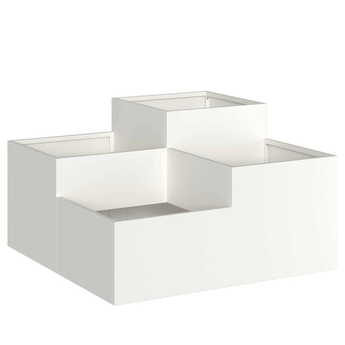 vidaXL Plantenbak Wit 80 x 80 x 48 cm Staal