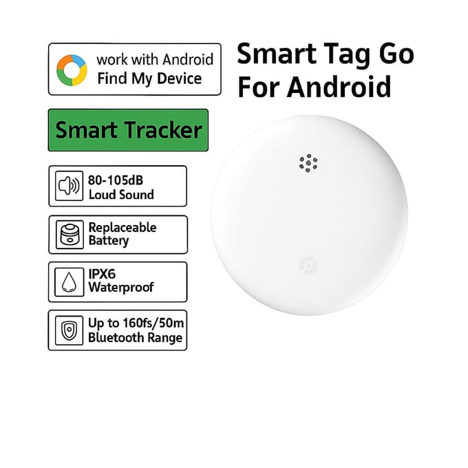 Android GPS Tracker – Real-time Locatie via Google Find My – Alleen voor Android telefoons – Sleutelzoeker & Tracker – Inclusief Keyholder & Batterij – Wit