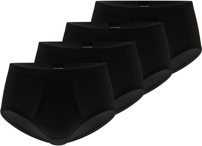Schiesser Heren sportslip met opening 4 pack Original Classics fijnrib