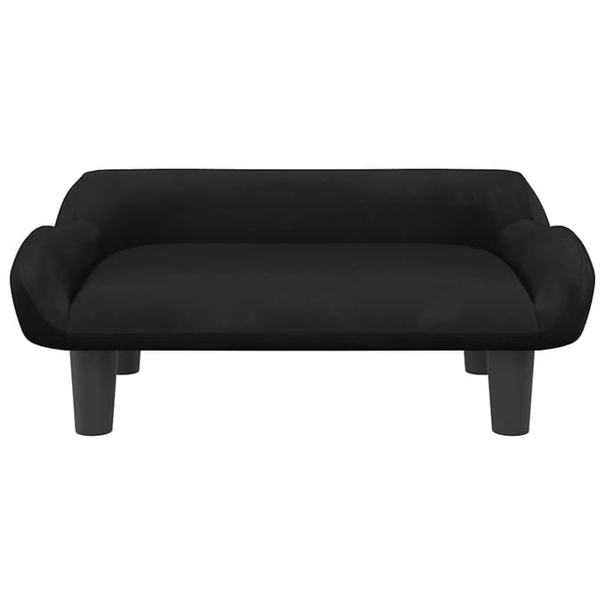 vidaXL - Kinderbank - 70x40x24 - cm - fluweel - zwart