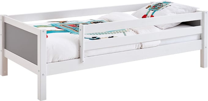 Flexworld Bedbank Jip met uitvalbeveiliging - 90 x 200 cm - wit/grijs