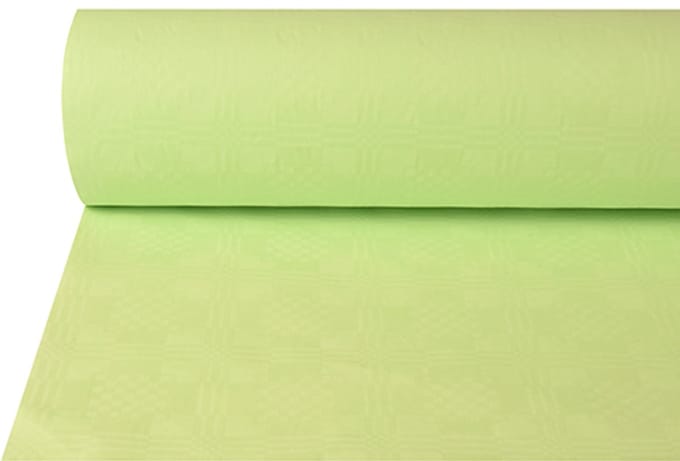 Tafelkleed papier met damastprint 50 m x 1 m pastelgroen