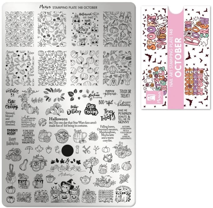Moyra Stamping Plate 148 OCTOBER + Gratis Try-on Sheet