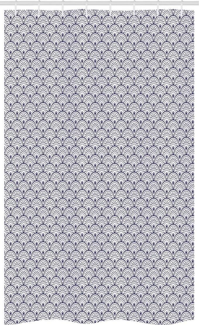 ABAKUHAUS douchegordijn – Marokkaans ontwerp – indigo/wit 120x180