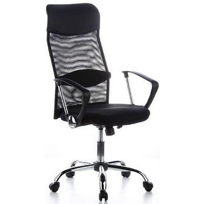 hjh office Aria High - Bureaustoel - Netstof - PU - Zwart