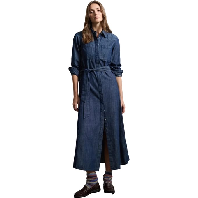 Dames katoenen spijkerblouse jurk Stefanel Regular Fit