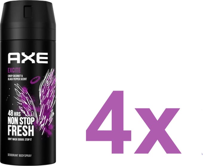 Axe Deodorant Spray 150 ml Excite Fresh 4 stuks Voordeelverpakking