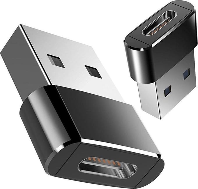 USB C naar USB Adapter - Zwart
