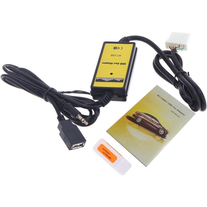 Auto USB Adapter MP3 Audio Interface AUX Datakabel Verbindt Virtuele CD-wisselaar voor Mazda zwart