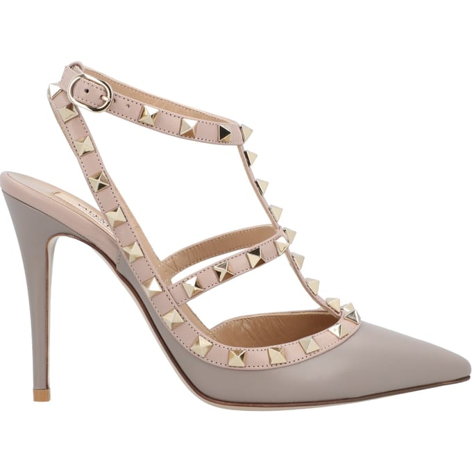 Valentino Garavani Bruine Leren Rockstud Hakken