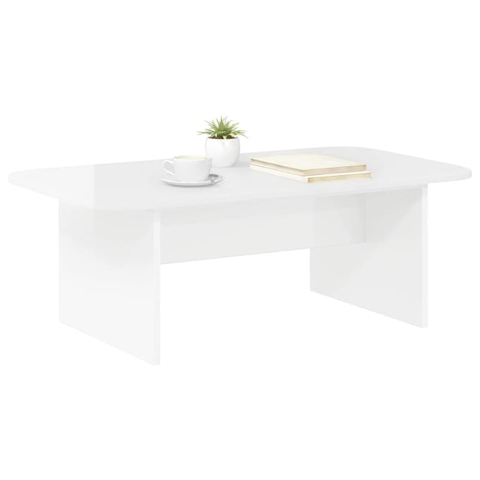 vidaXL - Salontafel - Hoogglans - wit - 93 - x - 53 - x - 33 - cm - Bewerkt - hout