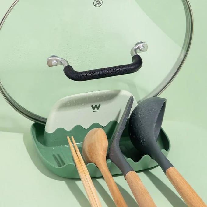 Support de couvercle de casserole, cuillère, repose-couvercle de casserole, support de spatule pour ustensiles de cuisine, outils, accessoires, organisateur gray