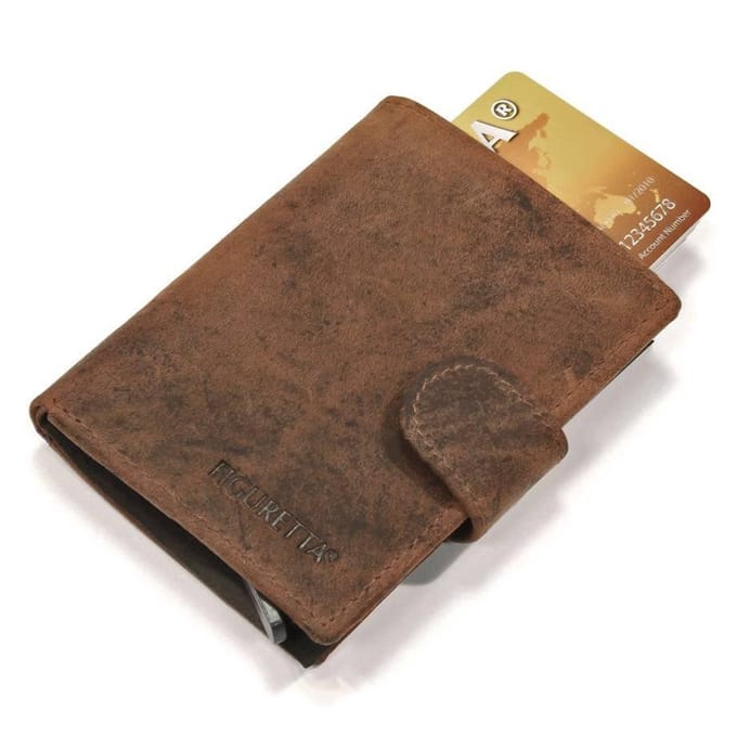 Figuretta Card Protector 1300998HU Hunter RFID - Creditcardhouder - Leer - Bruin