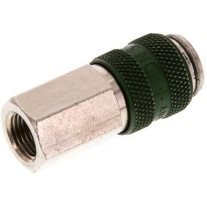 Vernikkeld Messing DN 5 Groen Luchtkoppeling Snelkoppeling G 1/8 inch Binnendraad - CLS5-F-BN-GRE-018