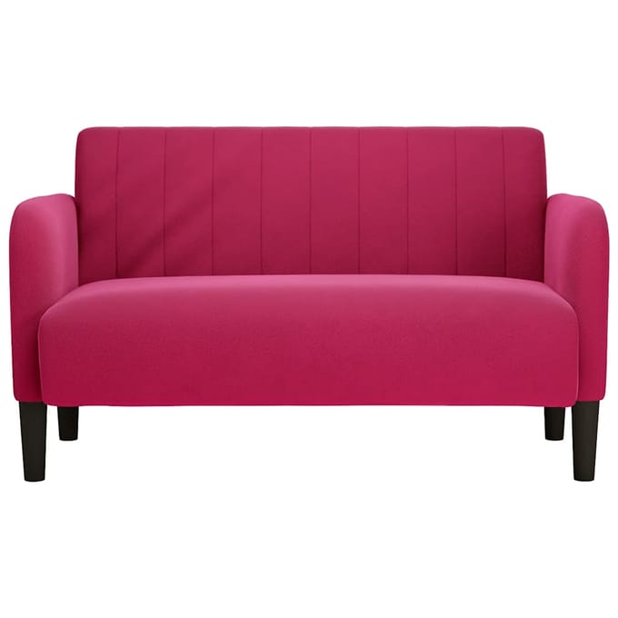vidaXL - Loveseat - bank - 109 - cm - fluweel - wijnrood