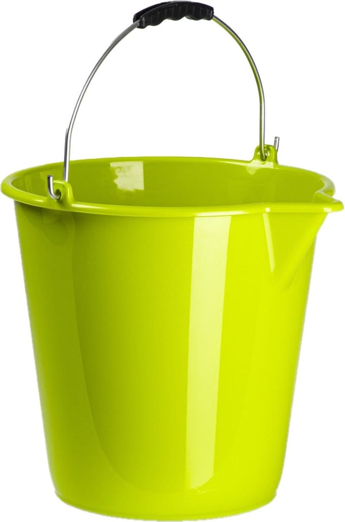 Plasticforte Emmer - met schenktuit - 12L - lime groen - schoonmaakemmer