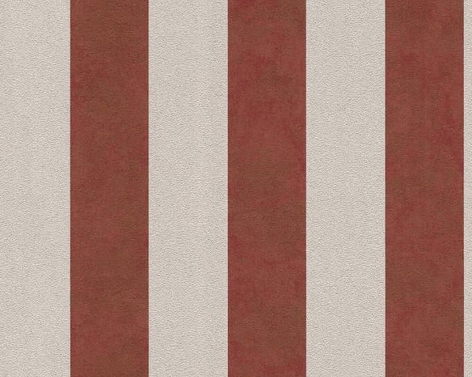 TRADITIONELE GLITTER STREPEN BEHANG - Metallic Rood Beige - AS Creation Trendwall