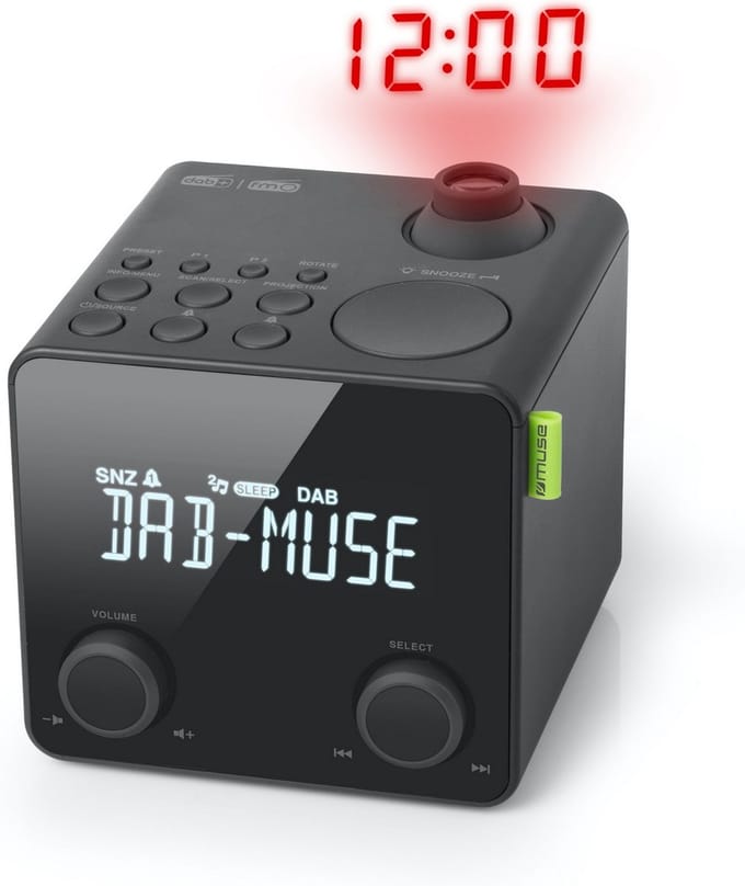 Muse M-189CDB - Digitale wekkerradio met DAB+ en projectie