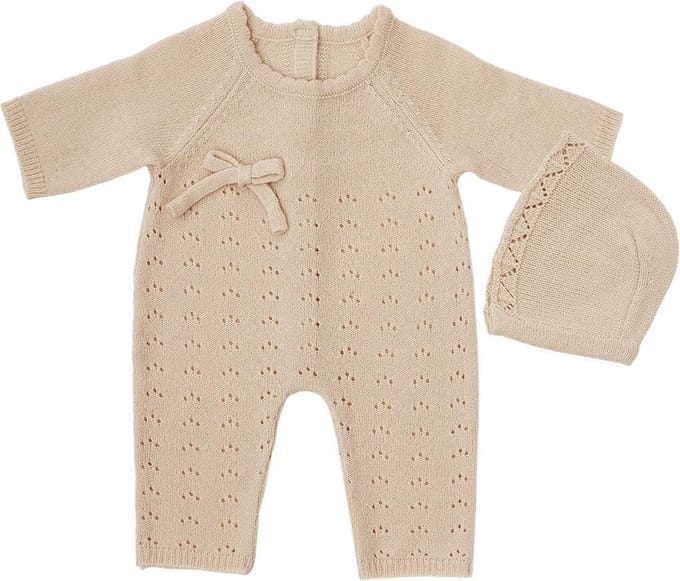 Byastrup Poppenkleding Boxpakje Met Muts 35 Cm Beige