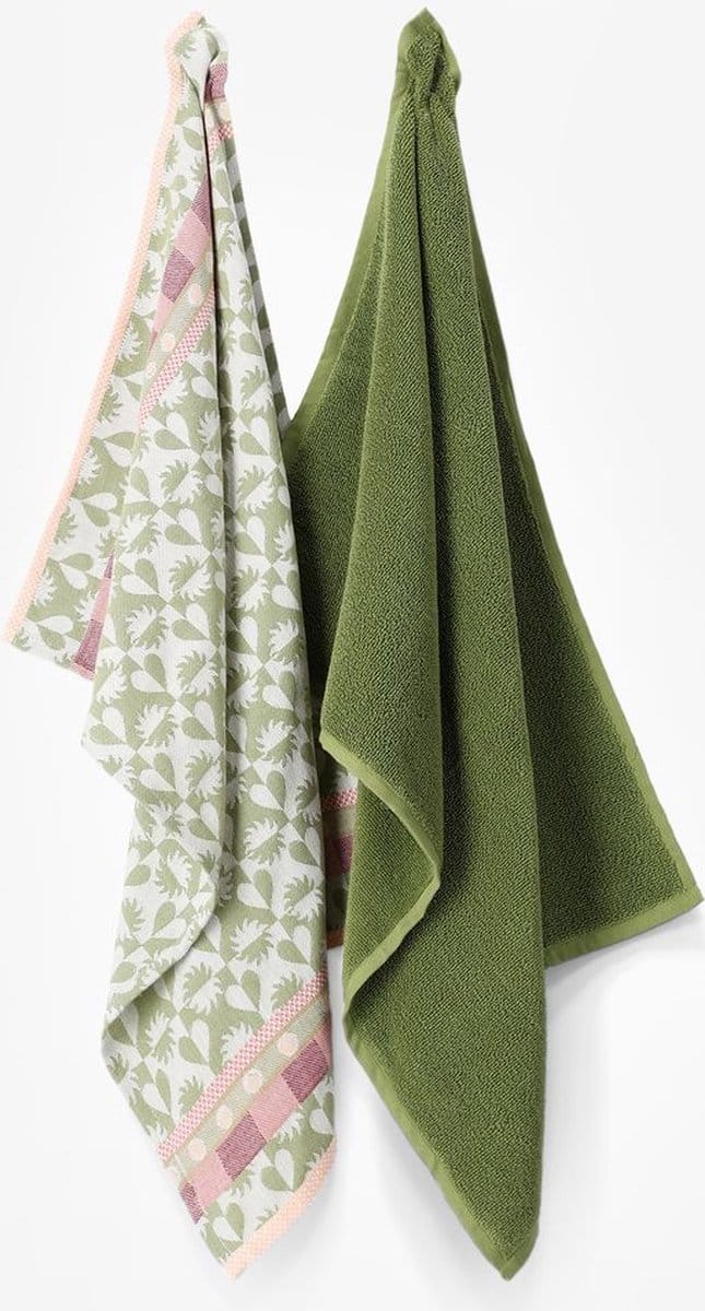 Sissy-Boy - Groene handdoek en theedoek - 100% katoen