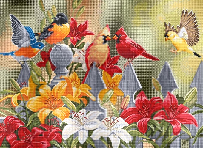 Luca-S Backyard Birds with Daylilies borduren (pakket) BU5024