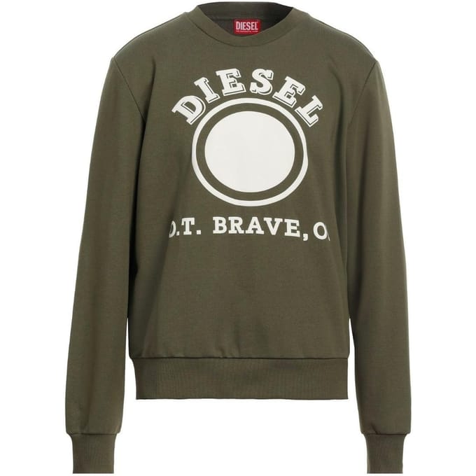 Diesel Heren Sweatshirt met vervaagd stippenlogo (Groen)