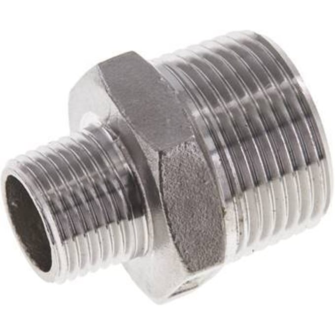 1/2'' NPT x 1'' NPT RVS Borstnippel 16 Bar