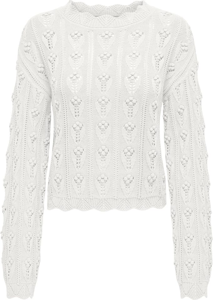 Jacqueline de Yong Trui Jdymarie L/s O-neck Dot Pullover Kn 15343843 Cloud Dancer Dames Maat - M