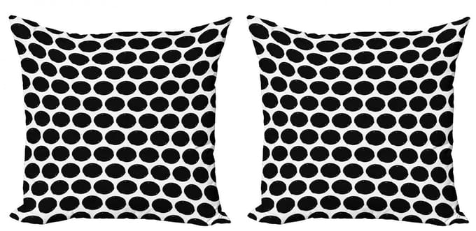 ABAKUHAUS Dots Kussenbezug Set – 2x45x45 cm – Dubbelzijdig bedrukt, Rits