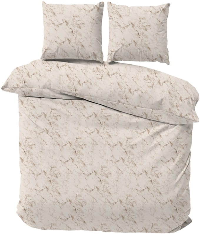 iSleep Dekbedovertrek Emma - Eenpersoons - 140x200/220 cm - Beige