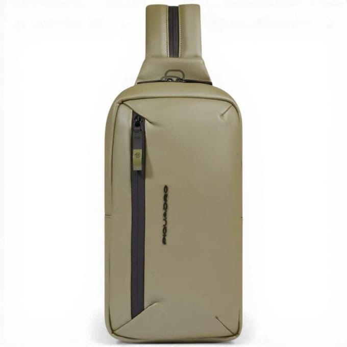 Piquadro Monospalla C2ow Unisex Green Water-resistant met iPad Mini Deur