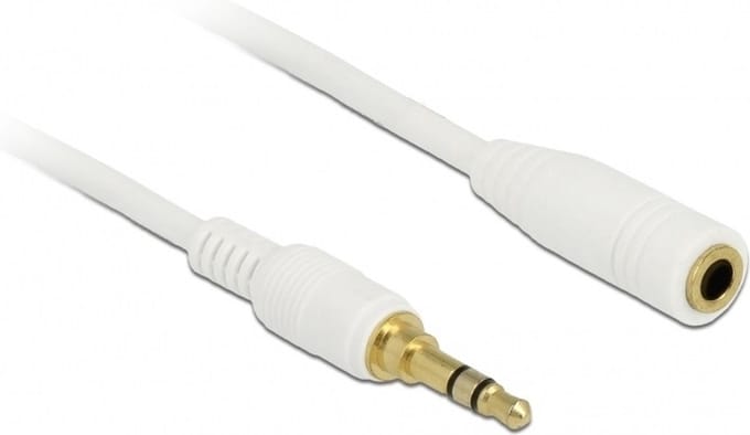 3,5mm Jack stereo audio slim kabel verlengkabel met extra ruimte - wit - 5 meter