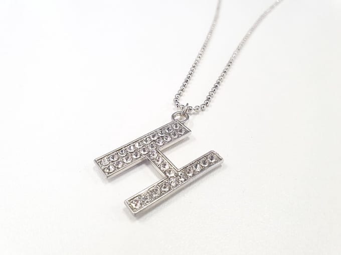 Ketting Met Letter Diamand - H