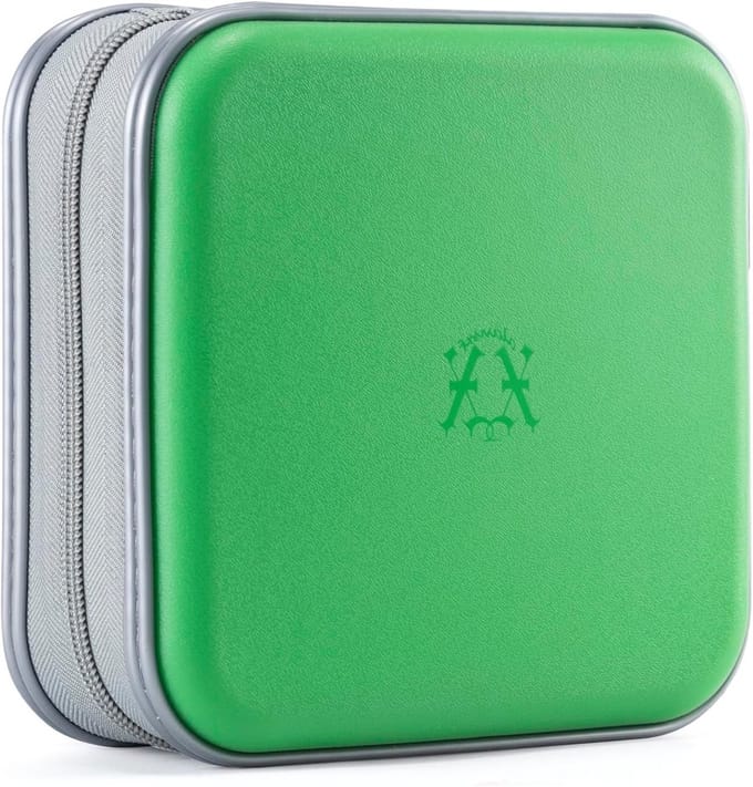 Draagbare DVD Case met 48 Capaciteit, Hard Plastic, Beschermende Zipper CD Houder en Auto Opbergtas (Groen)