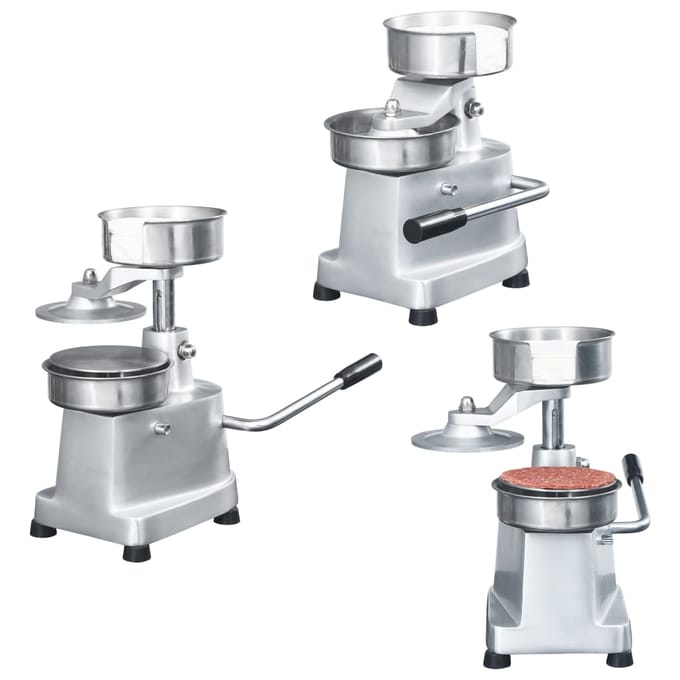 vidaXL - Hamburgerpersmachine - met - 500 - scheidingsbladen - 10 - cm - aluminium