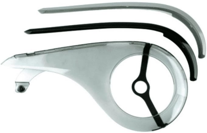 Kettingscherm Axa Scope 2 46-48T - lichtgrijs met zwarte rand (winkelverpakking)