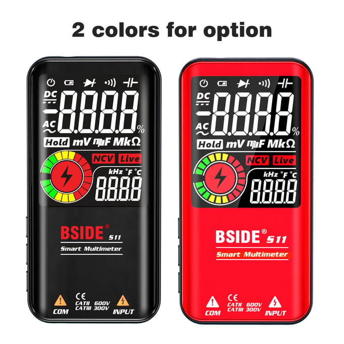 BSIDE S11 Intelligente 9999 Counts Multimeter Digitaal LCD-scherm Oplaadbare Universele Meter AC/DC