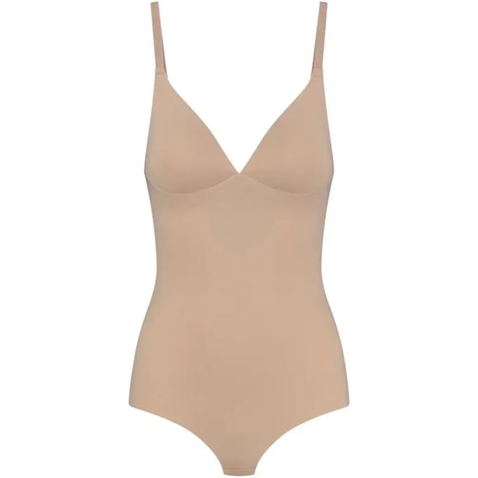 Bye Bra Corrigerende String Bodysuit, zonder Beugel, Stevige Correctie, Shapewear String Body, Beige, S