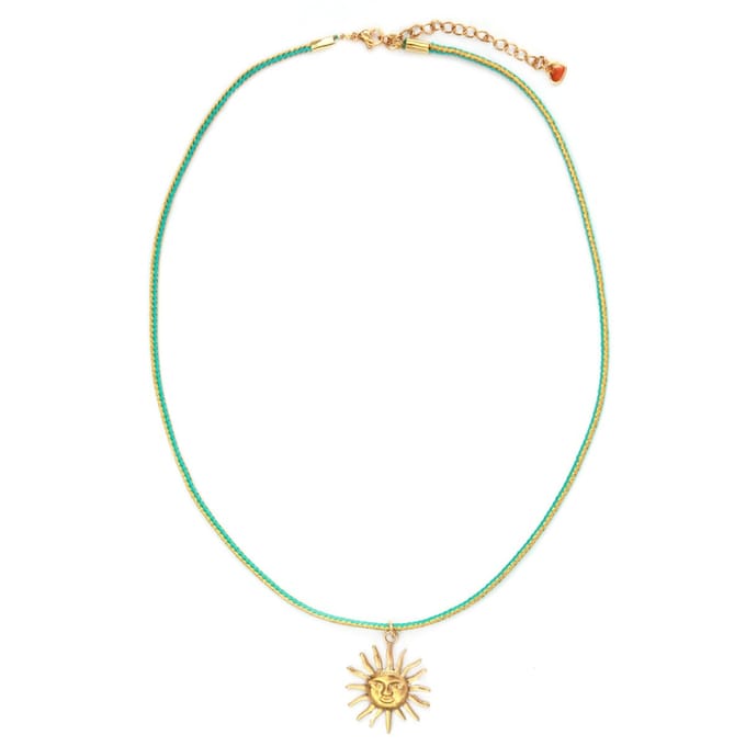 Ketting metallic turquoise zon