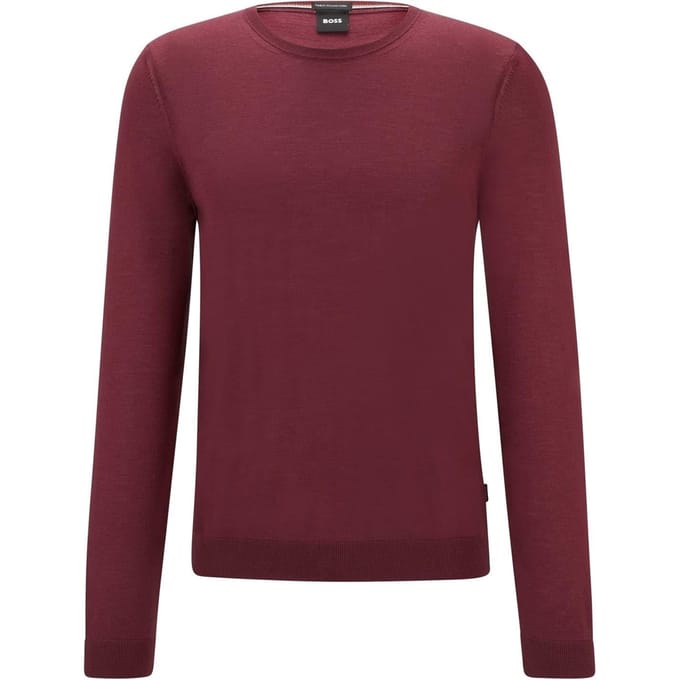 Hugo Boss Heren Leno-P Trui (Donkerrood)