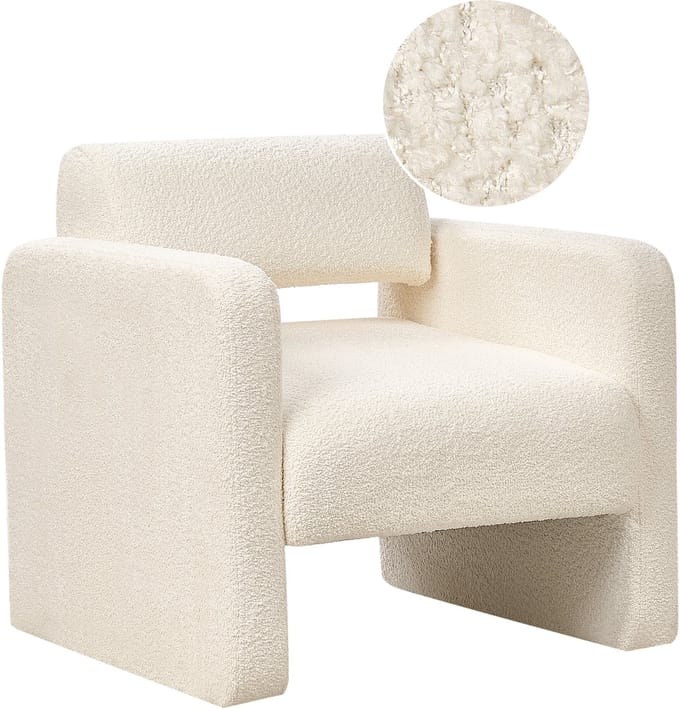 HALLSBERG - Fauteuil - Gebroken wit - Bouclé