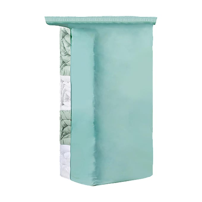 Sac de Compression sous Vide Sans Pompe Sac de Rangement pour Vêtements Couette Ménager Sac de Compression Tridimensionnel blue