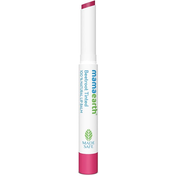 Mamaearth Rode Biet Getinte 100% Natuurlijke Lippenbalsem 2 g voor Droge Gebarsten Lippen Natuurlijke Roze Tint white