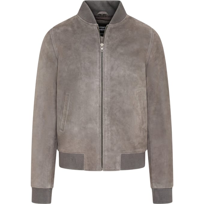 Mannen Grey Goat Suede MA-1 Bomber Jack-Auckland